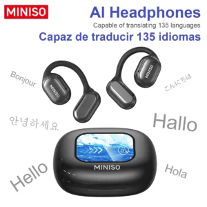 MINISO X30 Wireless Headphones Bluetooth Translation Earbuds Chat Headset Office Travel,real-time Translate Equalizer APP