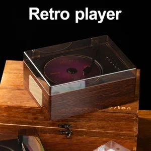 kf-Sce79e79eea324cb49b803d403dd65191y Retro CD Player Rechargeable Wireless Bluetooth 5.0 Speaker Portable Home Music Player USB 3.5mm AUX Desktop CD Player for Phone