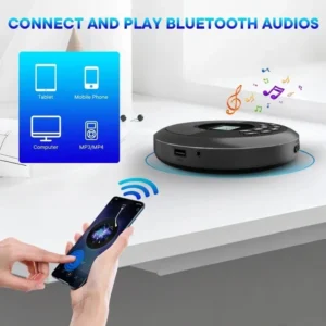 CD Player Bluetooth with Speaker Stereo and Headphones Rechargeable Discman Walkman USB MP3 Music U Disk Album Players