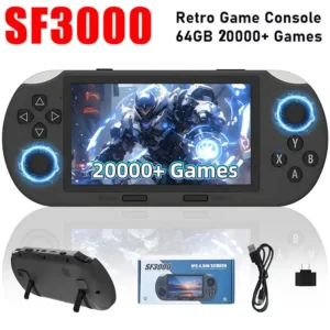 SF3000 Retro Game Console 64G Handheld Video Gaming Console 20000+ Games 4.5 Inch Ips Hd Screen Usb Rechargeable Gaming Player