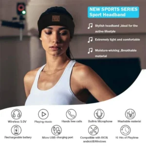 HYE Bluetooth Earphones Sports Sleeping Headband Elastic Wireless Headphones Music Eye Mask Wireless Bluetooth Headset Headband