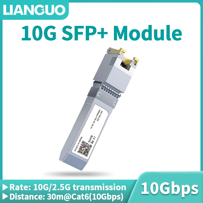 LIANGUO 10G SFP+ Module Copper 10GBase-T Modules Optical Port SFP+ to RJ45 Ethernet Port 2.5G Transceiver Module
