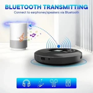 CD Player Bluetooth with Speaker Stereo and Headphones Rechargeable Discman Walkman USB MP3 Music U Disk Album Players