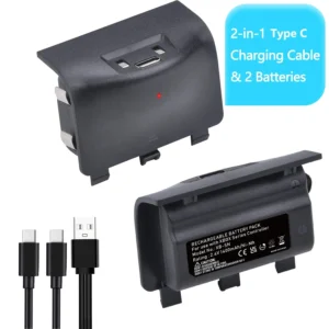 1400mAh Rechargeable Xbox Controller Battery Pack+Type C Cable for Xbox Series X, Xbox Series S Remote Gamepad