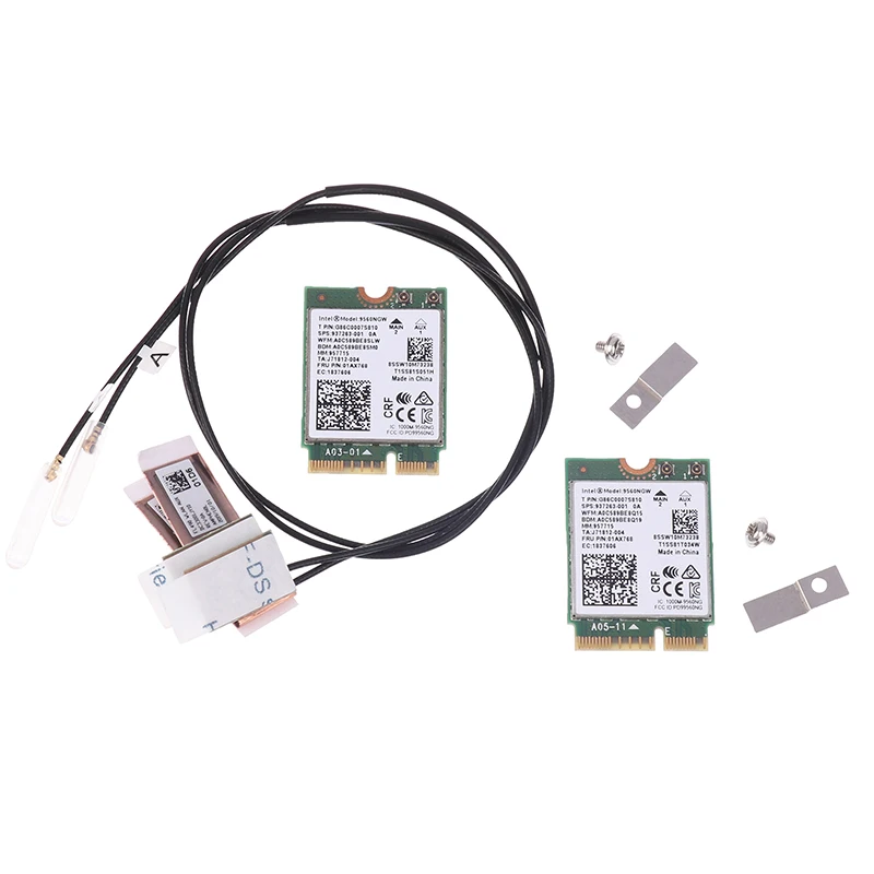 9560NGW WiFi Card+Antenna 1733Mbps Wireless AC 9560 Dual Band 2.4G/5G BT 5.0 802.11Ac M.2 CNVI 9560NGW Wireless Adapter