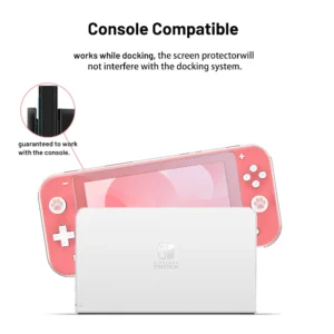 2 Pcs Tempered Glass Switch Screen Protector Premium HD Clear Anti-Scratch Screen Protector for NS Switch/lite/OLED