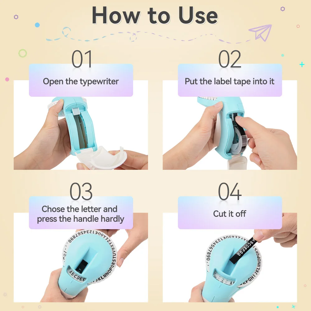 Portable Label Maker B90 Adhesive Sticker Printer similar to Dymo 12965 Labeling Machine Compatible for Dymo 3D 9mm Label Tapes 6 kf Sd95f61c8c2924aef8ec46ae249b6966cA