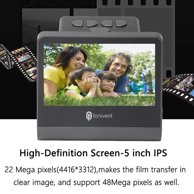 48MP 7 inch LCD Film Slide Scanner Converter Photo Digital Image Viewer Built-in 16GB Memory For 135 Film/126KPK