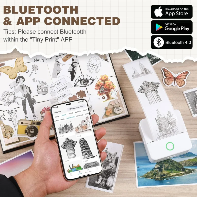 kf-Sd9eb66412274465b8c8ab8f8eebad0be6 X6 mini HD printer portable sticker label Printer Bluetooth pocket thermal printer with paper for student note inkless printing