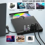 kf-Sdc10eb95db6043e59cc2002afb783cefz 7-in-1 External CD/DVD Drive USB3.0 Type-C Portable CD DVD RW Player Reader Burner for Laptop PC Windows with SD TF Card Slots