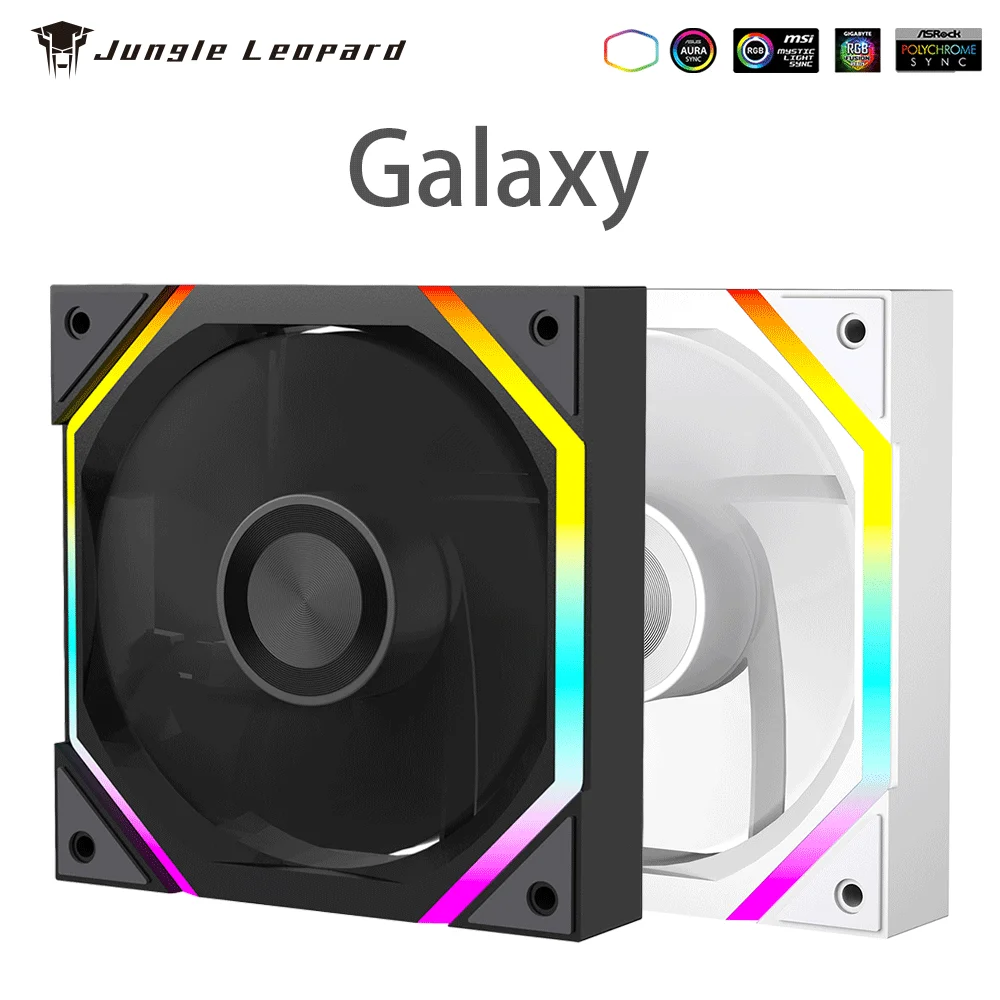Jungle Leopard Galaxy Prism XH Flowing Running Lights PC Case Fan 120mm ARGB Cyclic Mirror Light Effect PWM Cooling Fan