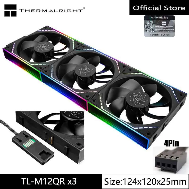 Thermalright TL-M12Q x3 Computer case cooling fan, wireless splicing/infinity frame/3 in 1/high performance fan