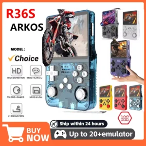 R36S Retro Handheld Video Game Console Linux System 3.5 Inch IPS Multiple colors are available Screen Portable Player 64GB Games