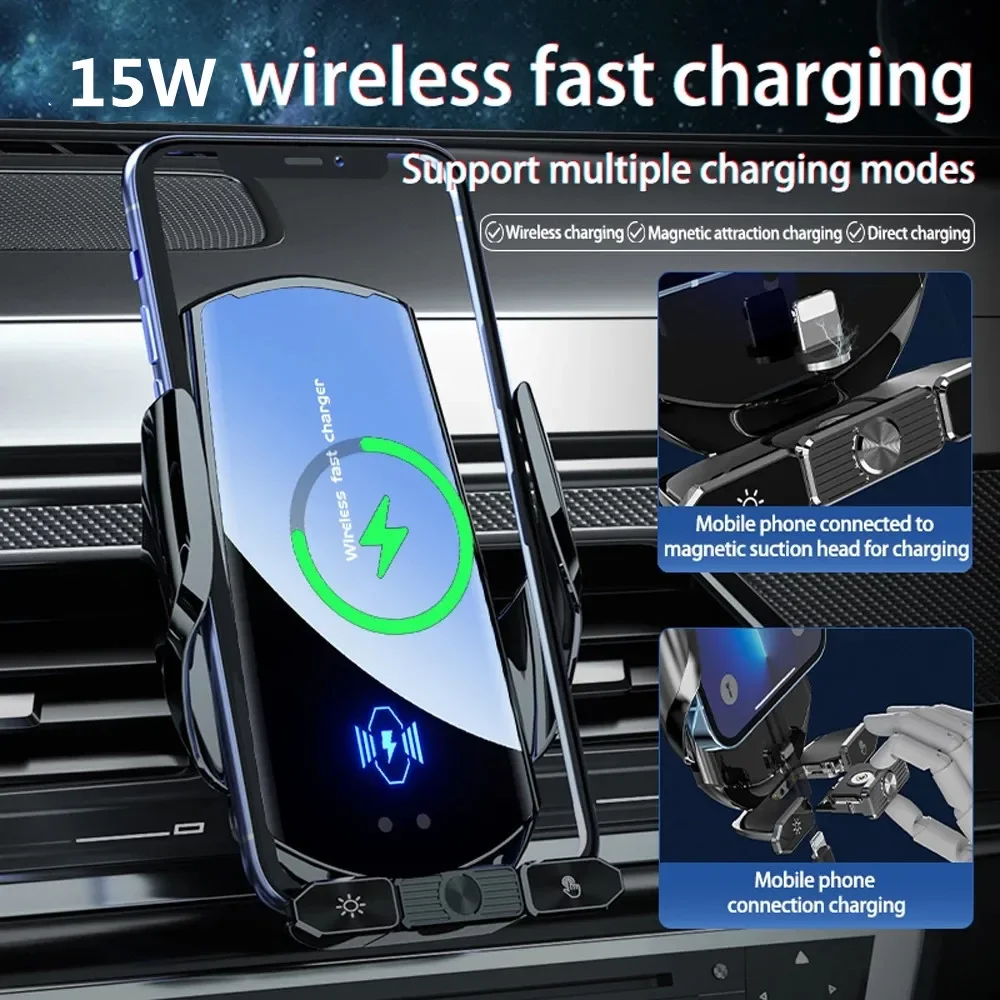 Wireless Charger Car Auto Magnetic Air Vent Phone Holder For iPhone 16 15 14 13 Samsung Xiaomi Induction Fast Charging Station