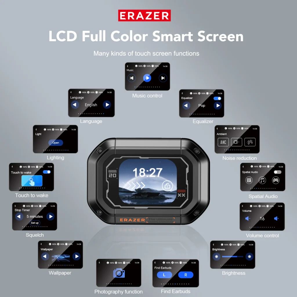 [AI Translator Earbuds]Erazer XP6 Wireless Headphones Gaming Headset Equalizer APP Bluetooth Earphones Waterproof Powerful Sound