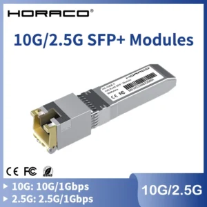 kf-Se76d5f0ccc0b4e4fb1f7e1c736e20902N HORACO 10G SFP+ Module 2.5G Copper SFP Modules Optical Port Turn to RJ45 Ethernet Port Gigabit 1000M Transceiver Module