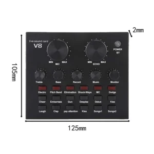 V8 Sound Card Audio Set Interface External Usb Live Microphone Sound Card Bluetooth Function For Computer Pc Mobile Phone Singin