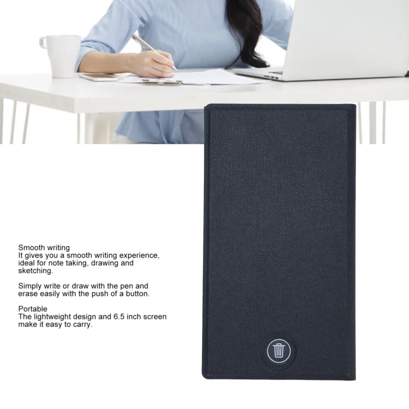 Full Screen LCD Writing Pad LCD Writing Tablet Portable Erasable 6.5 Inch Full Screen Digital Notepad for Taking Notes Drawing