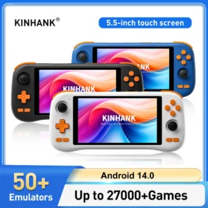 KINHANK K56 Handheld Game Console 5.5'' Touch Screen 50 Emulators for PS1/PSP/DC/SS Android 14 5000mAh WIFI5 Retro Game Player