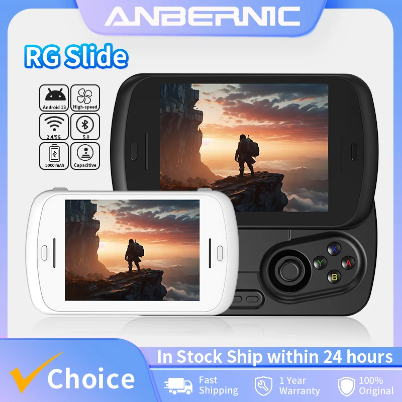 Anbernic RG Slide Retro Handheld Game Console 4.7" LTPS In-Cell Android 5000mAh Video Gaming Player Support RixelHK AI Assistant