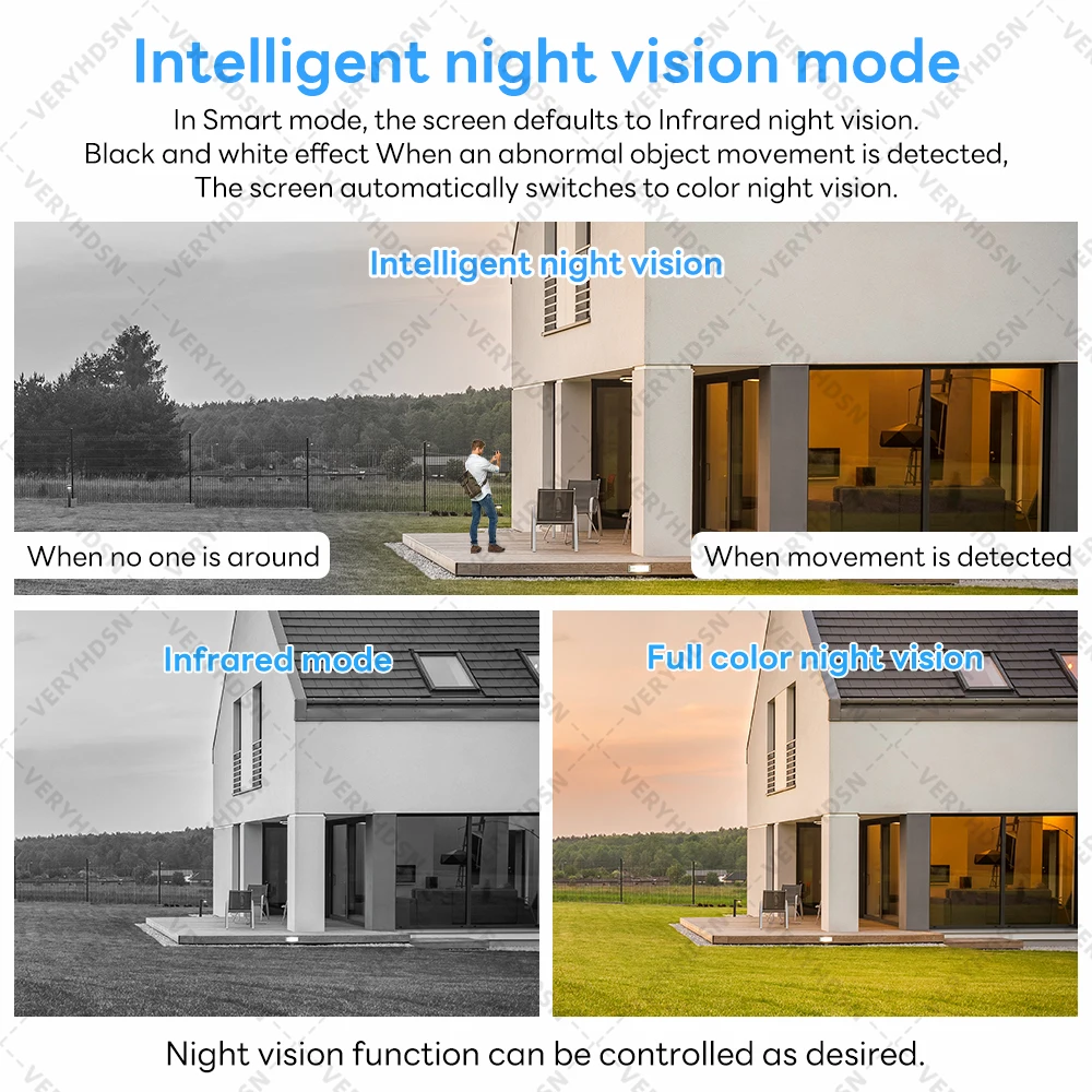 3MP WIFI IP Cameras Outdoor Surveillance Video Human Detection CCTV Security 4X Digital Zoom Wireless Monitor Audio Night Vision