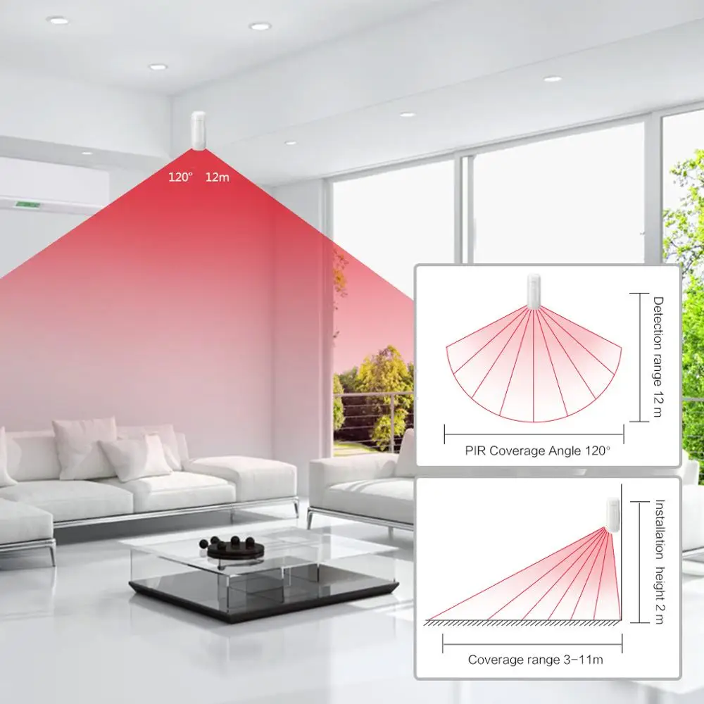 433MHZ PIR Sensor Home Alarm Motion Alarm Security System Wireless Connecting to The Alarm Host Battery Operated