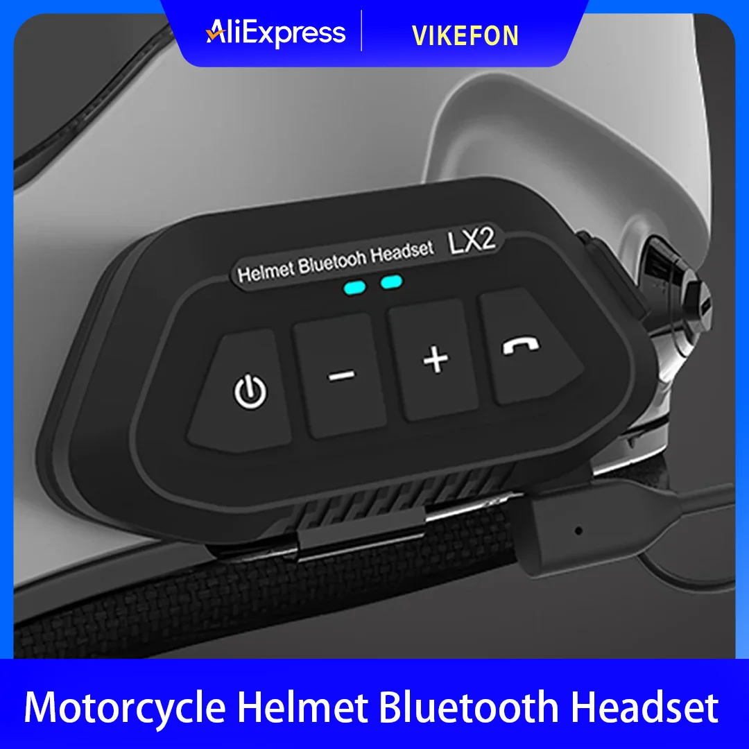 1200mAh Motorcycle Helmet Bluetooth Headset Waterproof Voice Assistant Moto Earphone Motorbike Hands Free Wireless Headphone