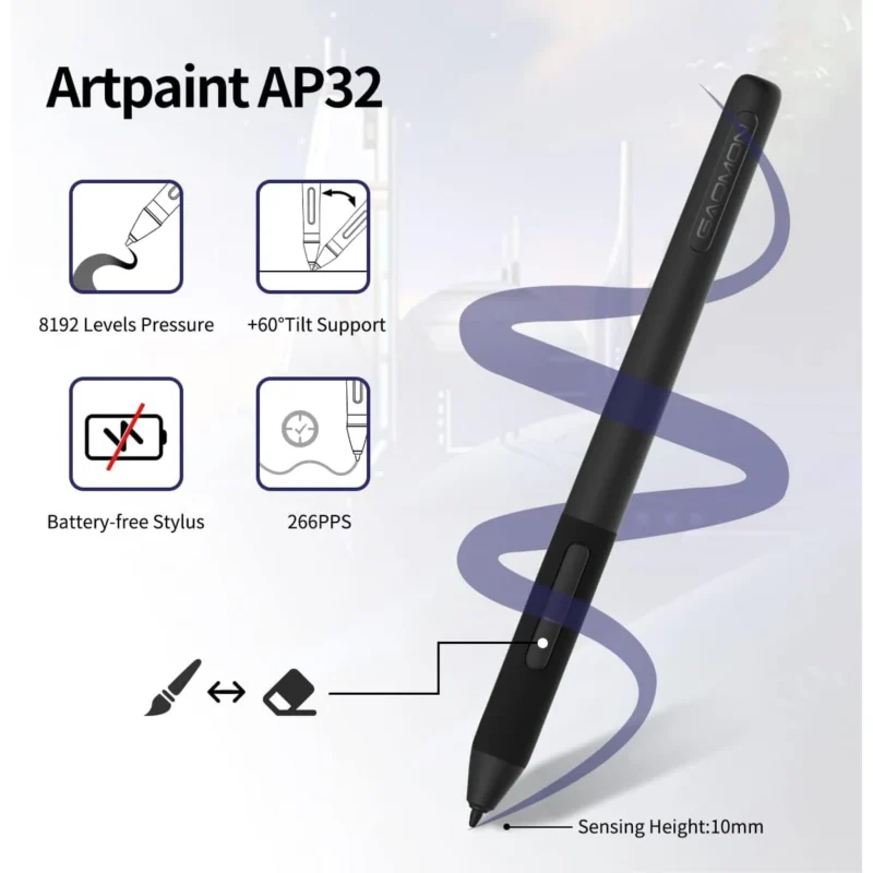 GAOMON PD2200 21.5 Inch 92%NTSC Graphics Tablet Drawing Monitor Pen display with Tilt-Support Battery-Free 8192 Pen Pressure