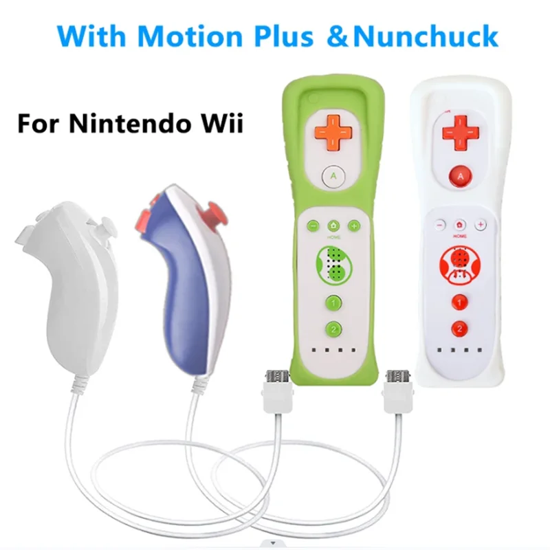 1 pair with Nunchuck Controller Set Motion Plus Remote Controller Wii Remote Controller Gamepad for Nintendo Wii Games Control 2 kf Sf18c2980baae404ca52077538fc47071W