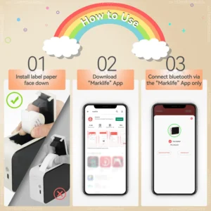 kf-Sf21105d23ec64f8ba60c1c9a8f0886c5b Wireless Bluetooth Label Printer Portable Thermal Printer Marklife P15 Inkless Labeling Machine Mini Label Maker P15 Sticker