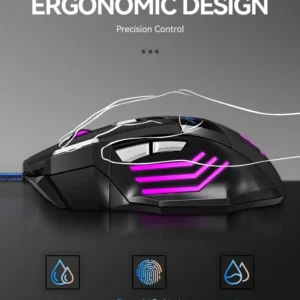 1 PC ITLY New Hyperspeed USB Gaming Mouse RGB Backlit Ergonomic Game Mice 7D Esports Wired Mouse for Laptop PC Gamer