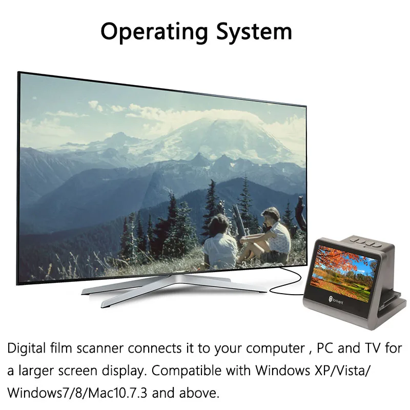 24MP 48MP Negative HD Film Slider scanner 135mm 126mm 110mm Super8 Slide Converter Photo Digital Image Viewer With 5"LCD Screen