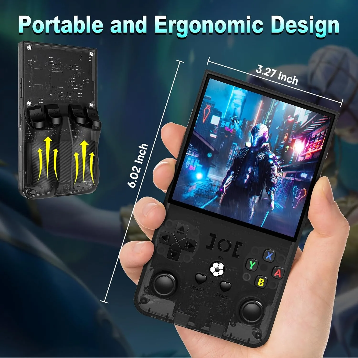 WDYQJE Gaming Console Handheld R36MAX Retro Handheld Game Console Linux System 4'' IPS Screen R36 Portable Pocket Video Player 13 kf Sf6131994b432476da856b020b9c14808z