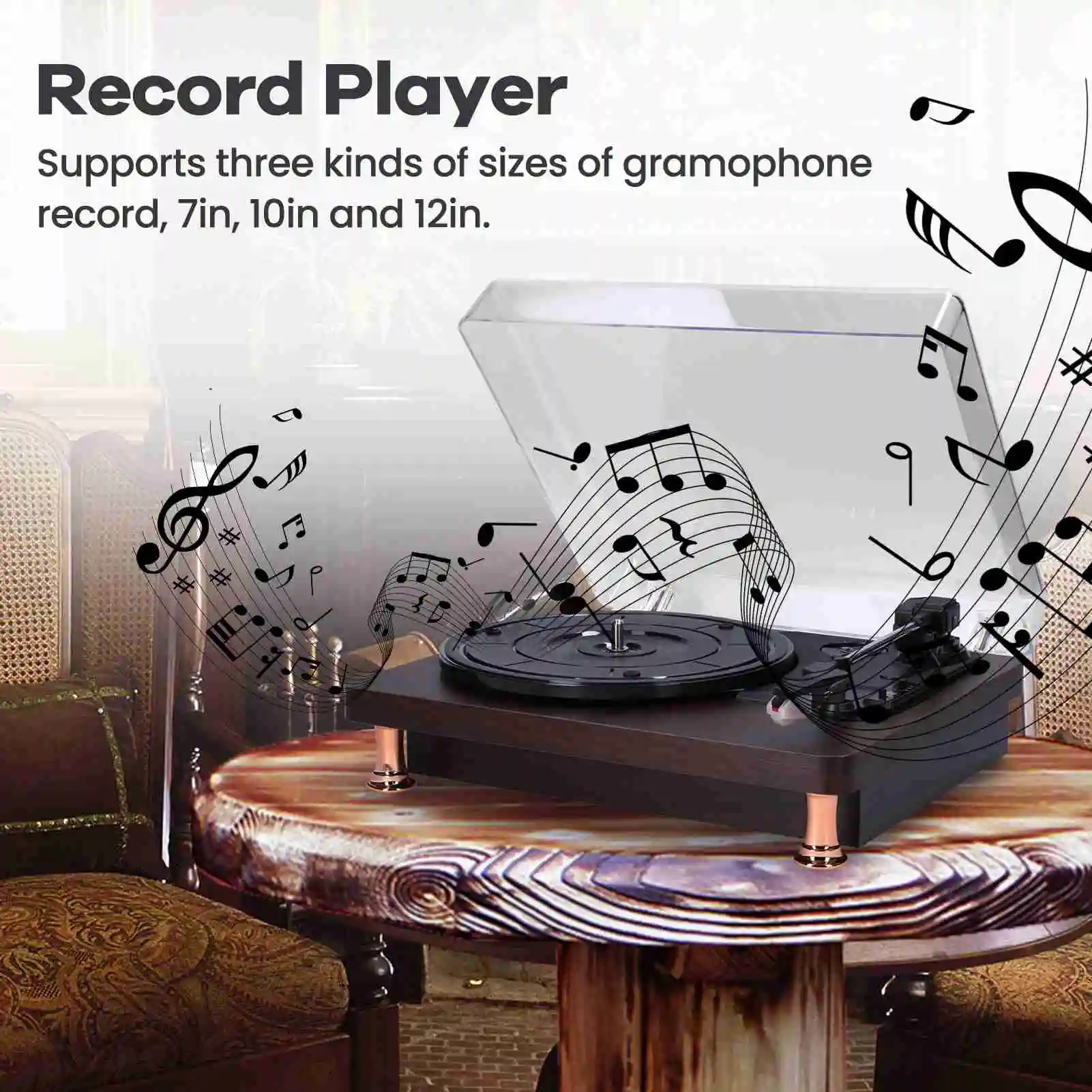 kf-Sf6ed91bcf2f646718c1e041804f1a6c69 Record Player Record Player 33RPM 45RPM 78RPM Portable Record Player for Entertainment and Home Decoration Record Player