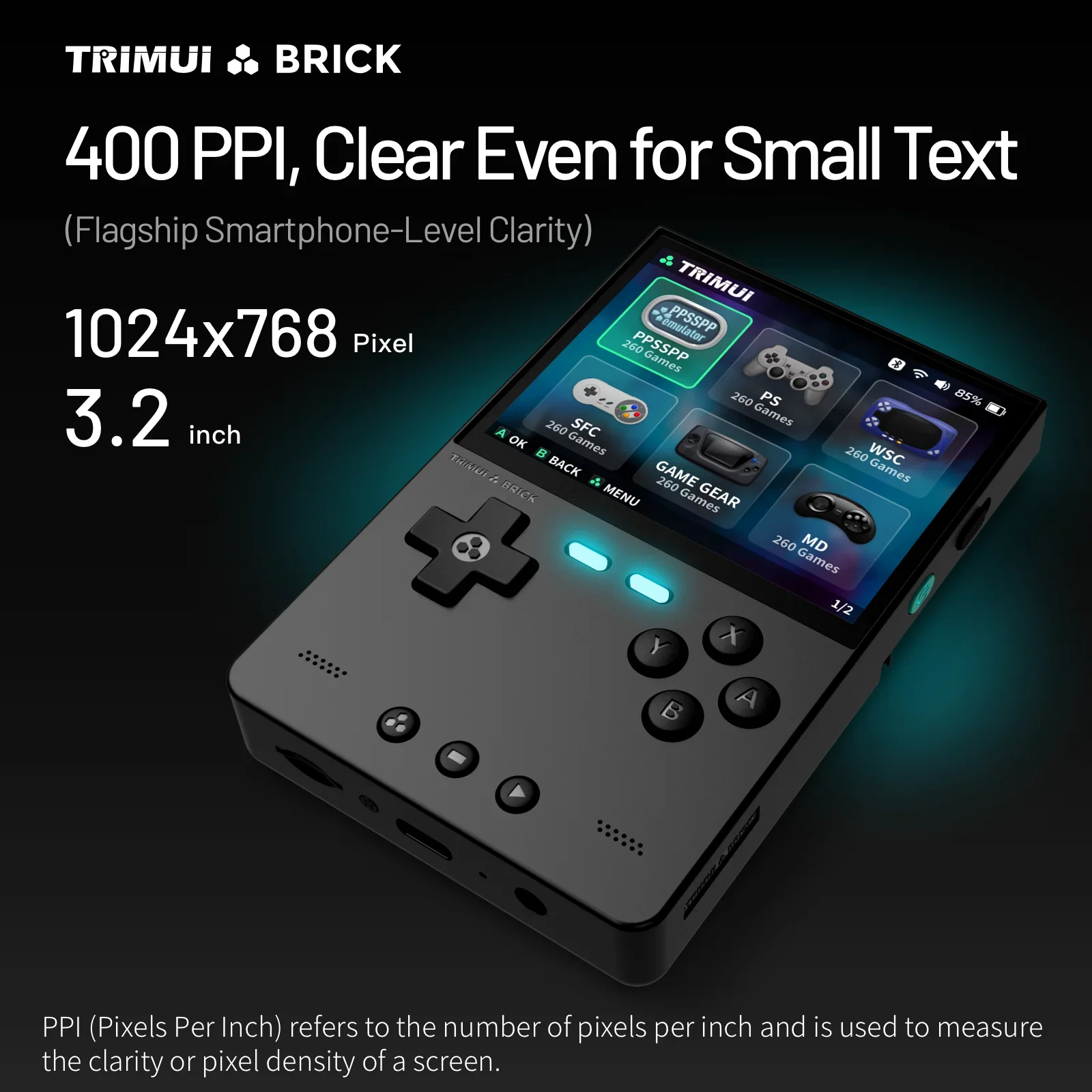TRIMUI BRICK Handheld Game Console 3.2'' IPS Screen Linux System Trimui UI Metal Back Panel Key LED Lighting Free Keycap Gifts 10 kf Sf7b067c1a1d24470af50a85e89ee025eJ