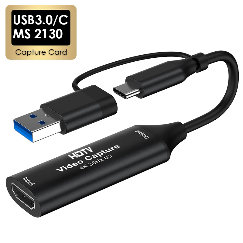 kf-Sf7b5432cff794af0a0219eade54c693dR MS2130 Chip Type C USB3.0/2.0 Capture Card 4K HDMI-compatible Video Grabber 1080P Game Recording Live Streaming for PS4 Xbox