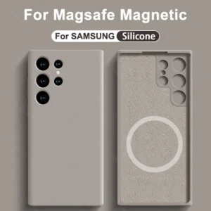 Liquid Silicone Case For Magsafe For Samsung Galaxy S24 S22 S21 S23 S25 Ultra Plus Fe Wireless Charge Magnetic Shockproof Cover