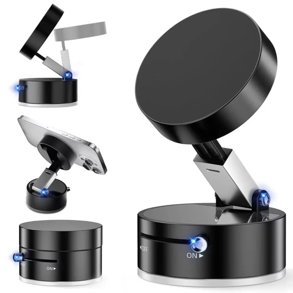 Mobile Phone Vacuum Suction Cup Holder Foldable for iPhone/ Android Kitchen Lazy Vacuum Double Sided Magnetic Bracket