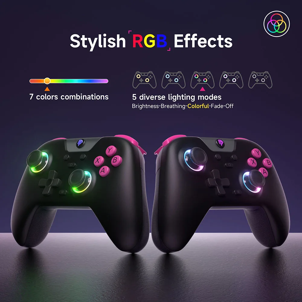 EasySMX X05 Wireless Gamepad Controller with Bluetooth, Dongle, Wired for PC/Phone/Switch/ Steam Gamer, Hall Effect
