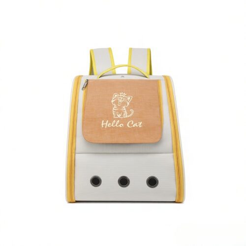 123 Hello Cat Breathable Front-Loading Cat Carrier Backpack | Lightweight Travel Bag with 360° Ventilation & Safety Design for Cats