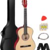 38 Inch Acoustic Guitar Kit for Beginners with Gig Bag, Strap, Strings & Pick, Natural Wood Right-Handed Starter Set