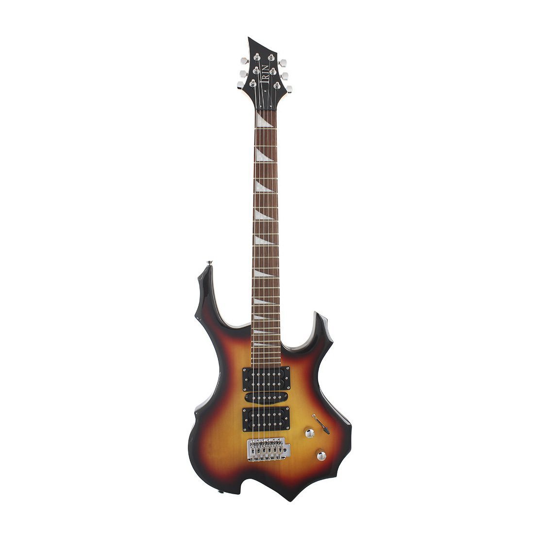1 24 Fret Flame Electric Guitar - Single Tremolo Maple Wood Professional Playing Guitar for Beginner Student Adult
