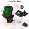 2 Clip-On Tuner for Guitar/Bass/Ukulele/Violin with LCD Display