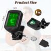 Clip On Guitar Tuner for Acoustic Electric Bass Ukulele Violin - High Accuracy Vibration Sensor with Chromatic Mode