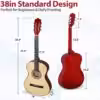3 38-Inch Acoustic Guitar Kit with Gig Bag, Strap, Strings & Picks
