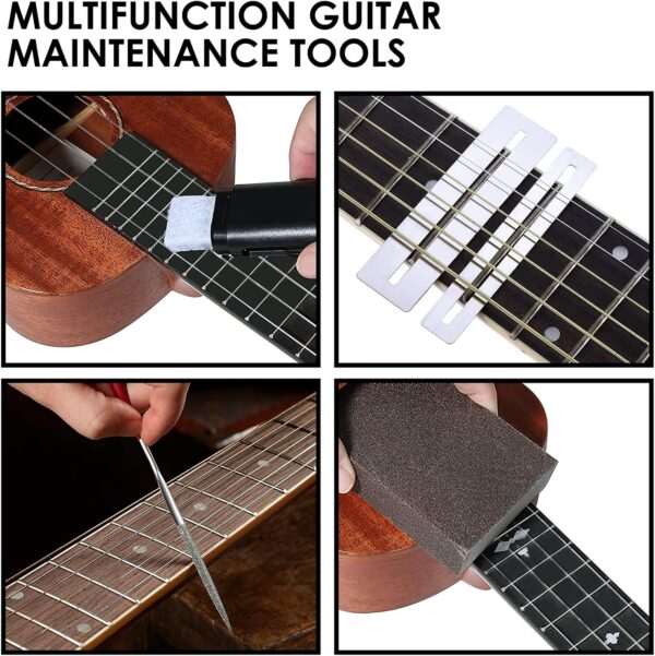 45 PCS Guitar Repair Tool Kit, Professional Setup & Maintenance Kit for Acoustic Electric Guitar Bass Ukulele Banjo