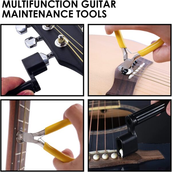45 PCS Guitar Repair Tool Kit, Professional Setup & Maintenance Kit for Acoustic Electric Guitar Bass Ukulele Banjo