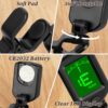 Clip On Guitar Tuner for Acoustic Electric Bass Ukulele Violin - High Accuracy Vibration Sensor with Chromatic Mode