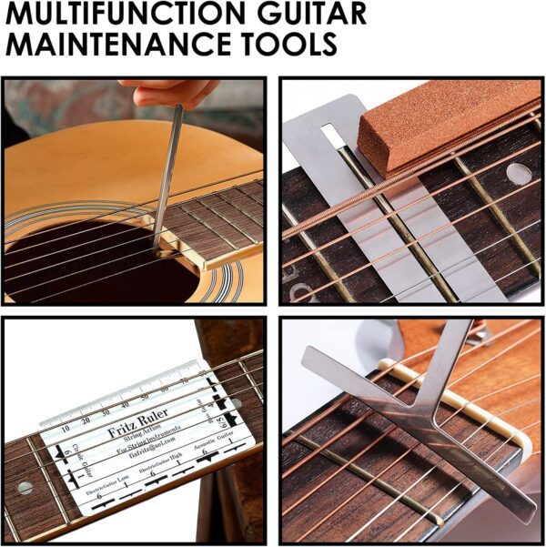 45 PCS Guitar Repair Tool Kit, Professional Setup & Maintenance Kit for Acoustic Electric Guitar Bass Ukulele Banjo