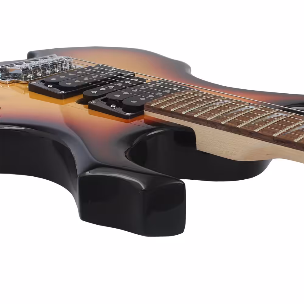 Flame-Shaped Electric Guitar with Rosewood Fingerboard & Tremolo